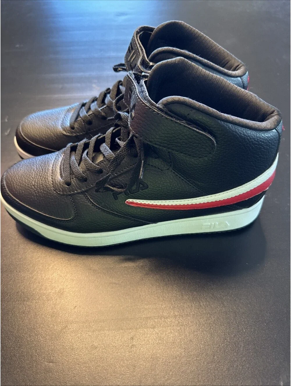 Fila Men's US 11 A-High Hi-Top Sneakers Black/White/Red 1CM00540-014